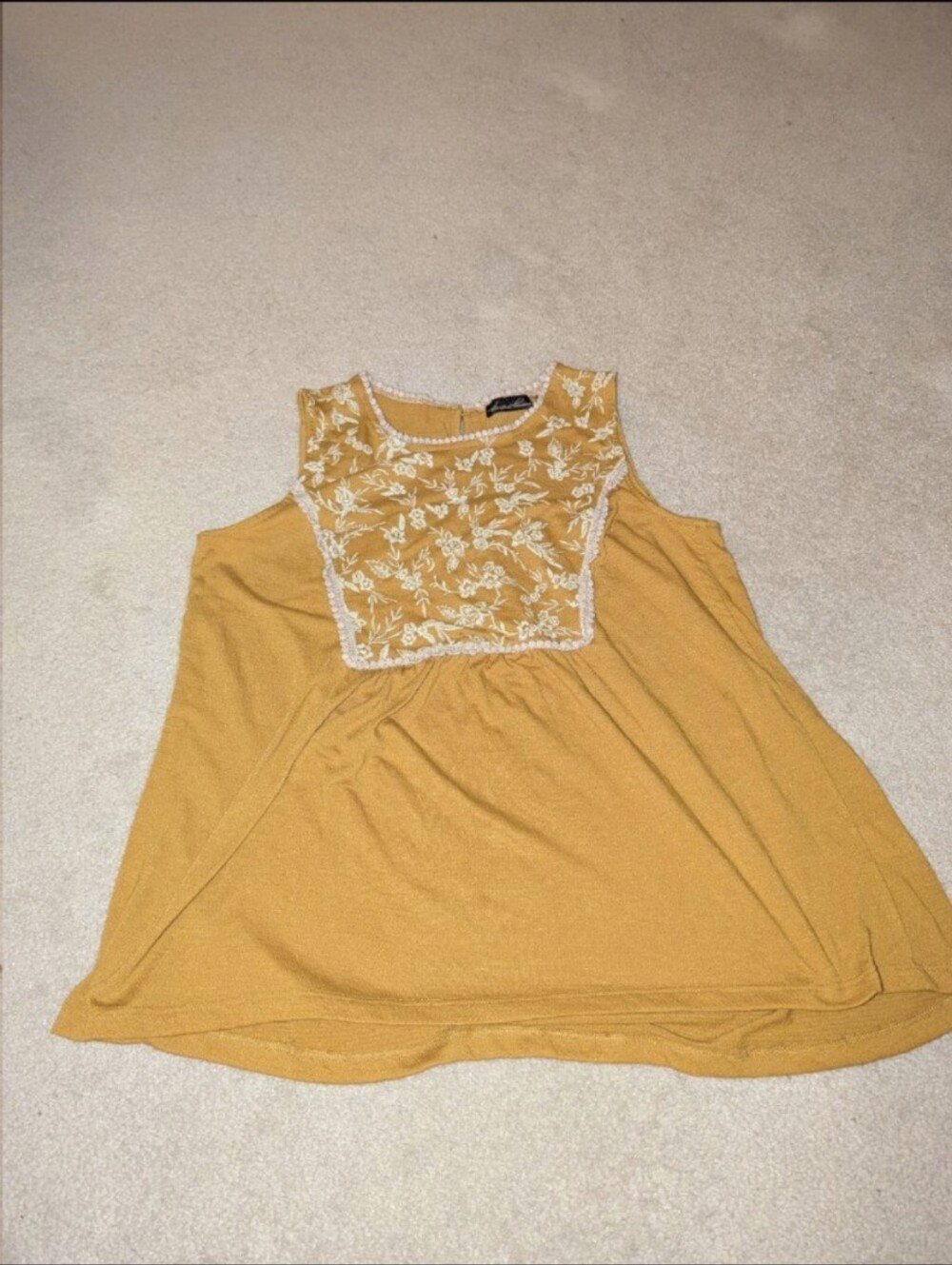 Tempted Hearts mustard yellow boho top sz s